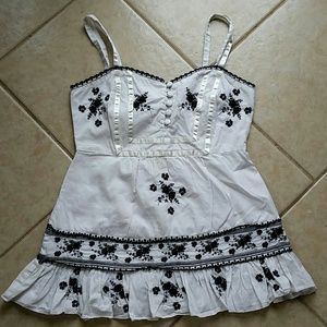 Forever 21 Embroidered Floral Spaghetti Strap Top